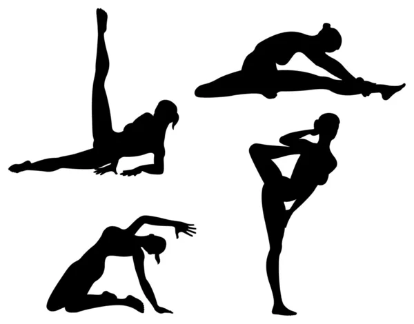 Silhouette femme yoga — Image vectorielle