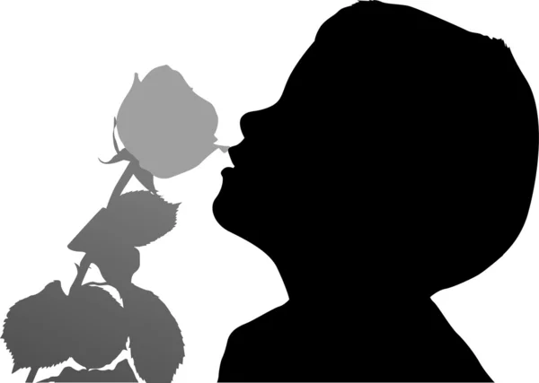 Vector boy with rose — Stock Vector