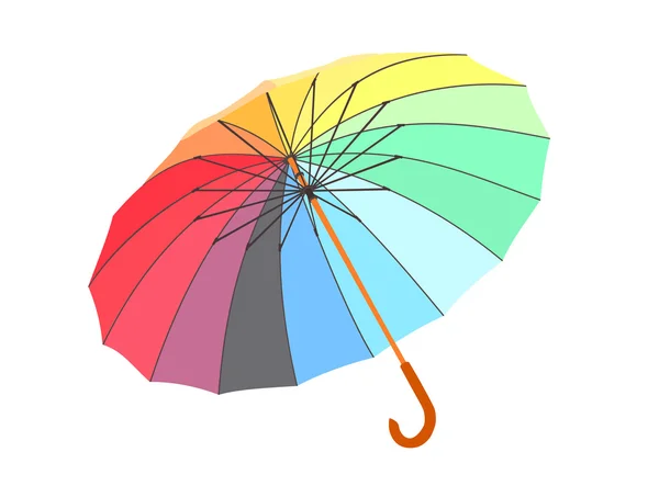 Enda färgade paraply ligger på ett golv. vektorbild. isolerade. — Stock vektor
