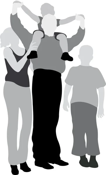 Standing family vector — Stock Vector