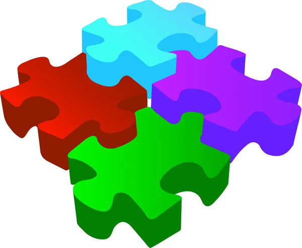 Vektör birim 3d puzzle — Stok Vektör