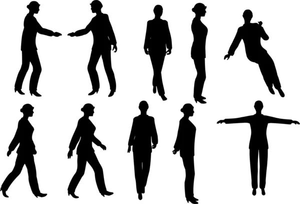 Donna d'affari silhouette jpg versione — Vettoriale Stock