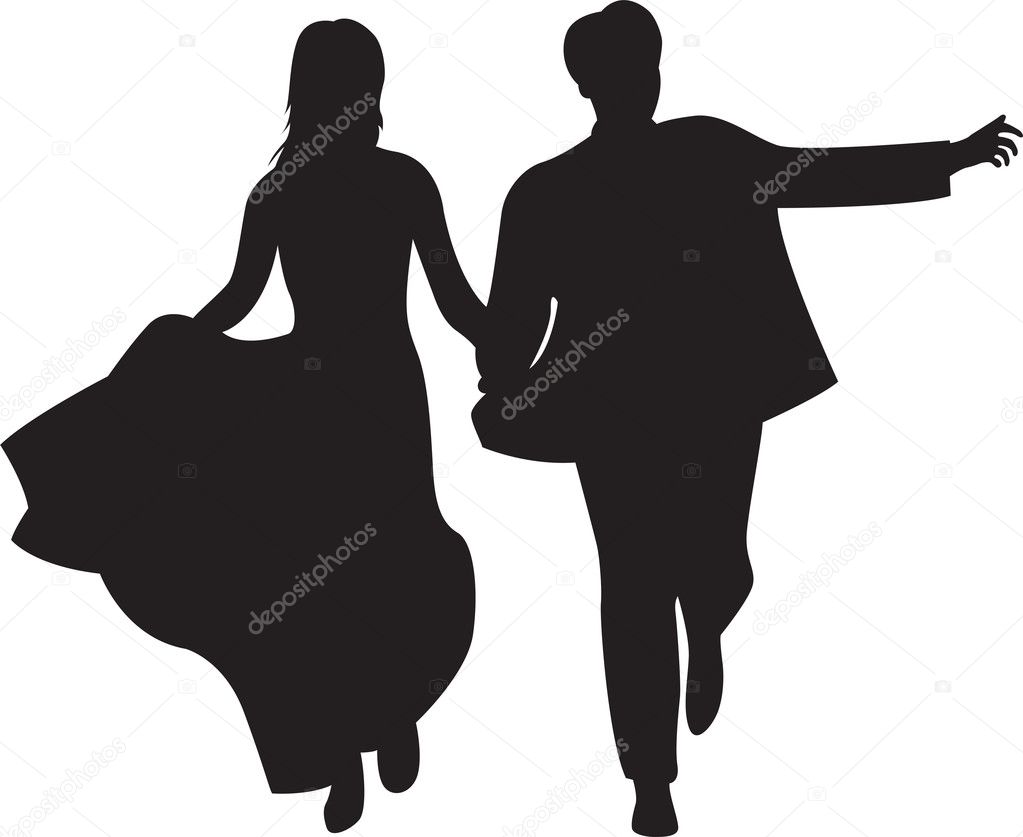 Vector Bride And Groom Running Stock Vector C Paha L 16644119