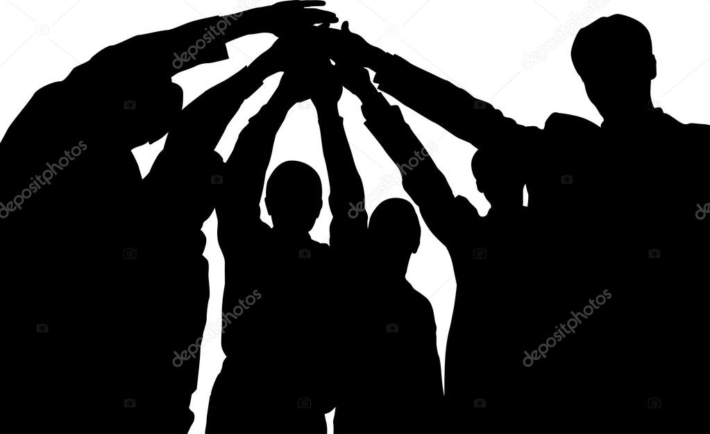 Business friends with hands vector