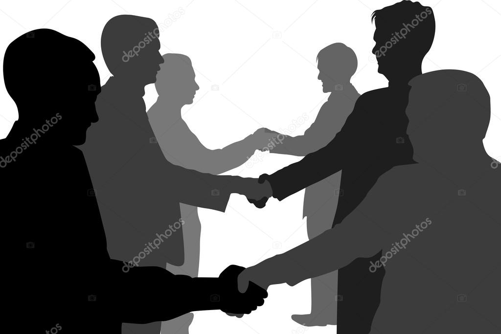 Shaking hands business partners vector