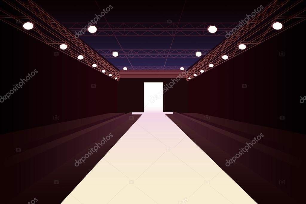 Empty fashion model podium with lights vector — Stock Vector © Paha_L ...