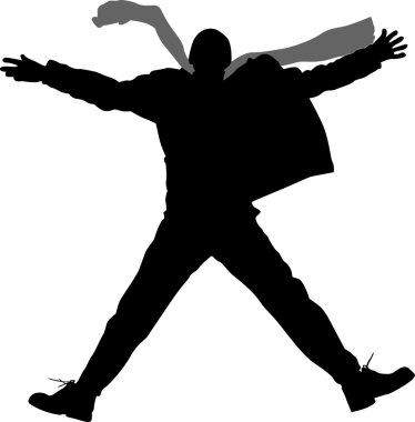 vektör kış jump man