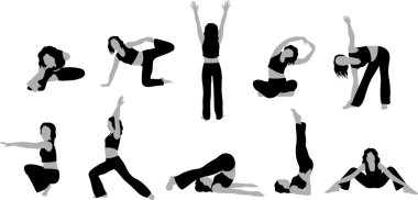yoga kızı vektörü