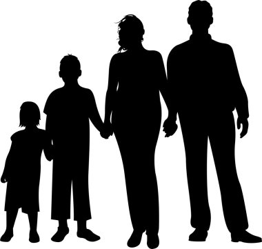 Aile siluet vektör
