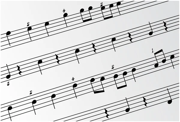 Notas musicales 3 primer plano vector — Vector de stock