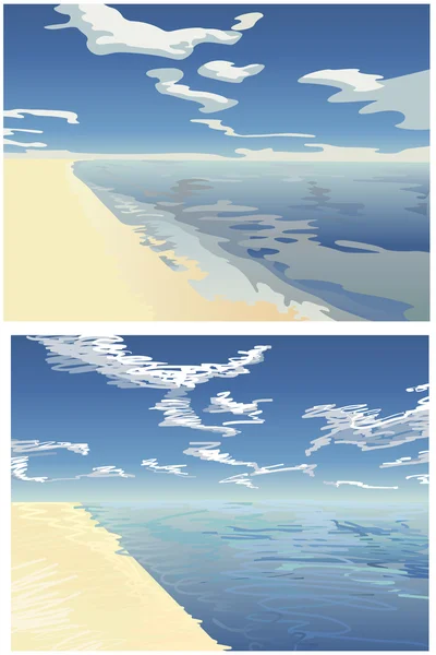 Бесконечный пляж 2 вектора — стоковый вектор