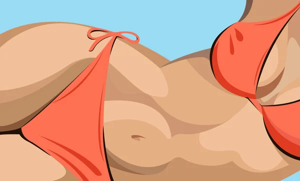 Mujer bikini mar vector — Vector de stock