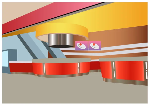 Vektor-Imbiss-Innenraum — Stockvektor