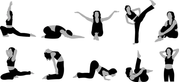 Yoga kızı vektörü — Stok Vektör