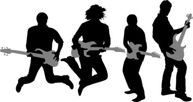 gitarist siluet vektör