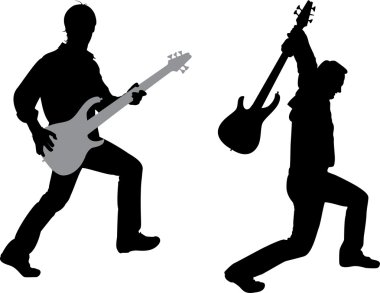 gitarist siluet vektör