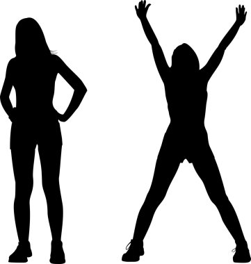 Spor kız siluet vektör