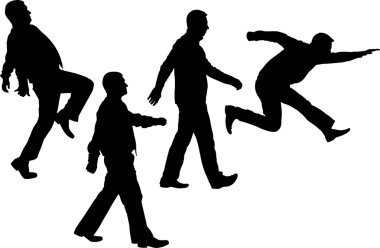 hareketli siluet vektör