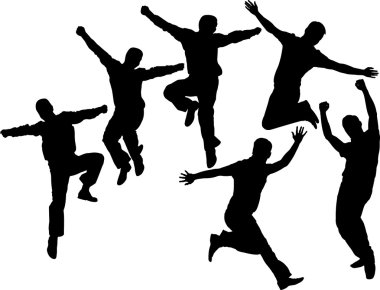 siluet vektör atlama