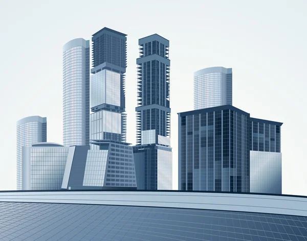 Mavi gökdelenler vektör