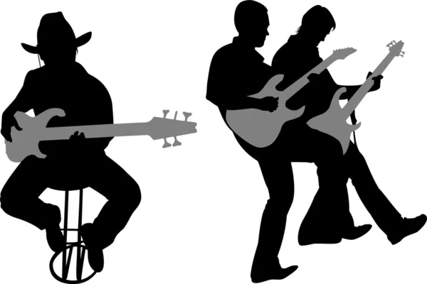 Guitarist silhouette vector — Stock Vector