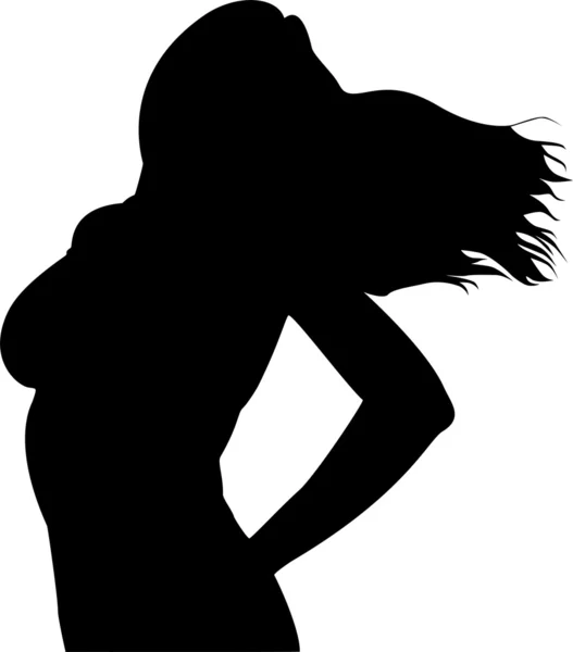 Vettore silhouette donna — Vettoriale Stock