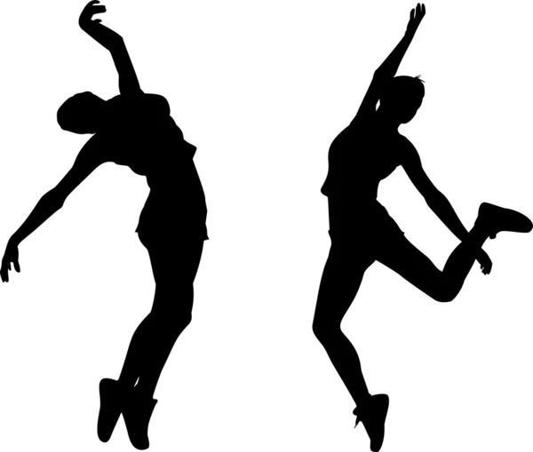 Hip-hop femme danse silhouette vecteur — Image vectorielle