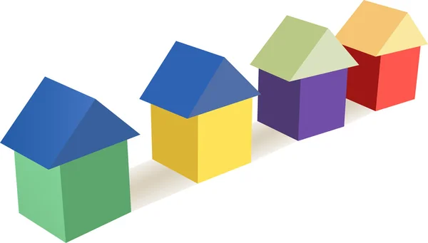 Color toy cubes houses vector — Stock Vector