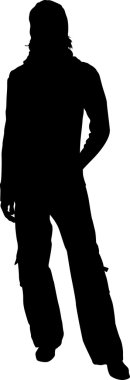 erkek model siluet vektör