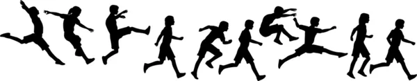 Saltar corriendo niños — Archivo Imágenes Vectoriales