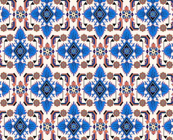 Orientalischer blauer weißer Teppich — Stockvektor