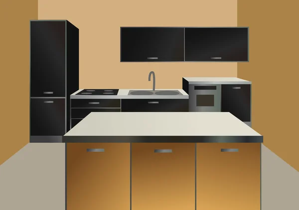 Cocina vector interior — Vector de stock