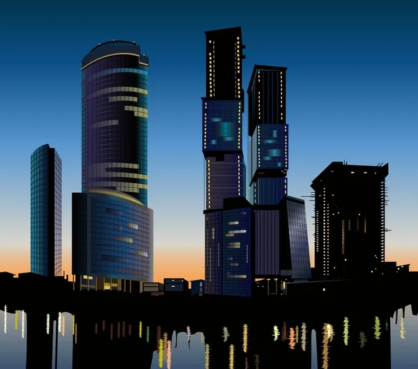 Stavební vektor moskevského mrakodrapu — Stockový vektor