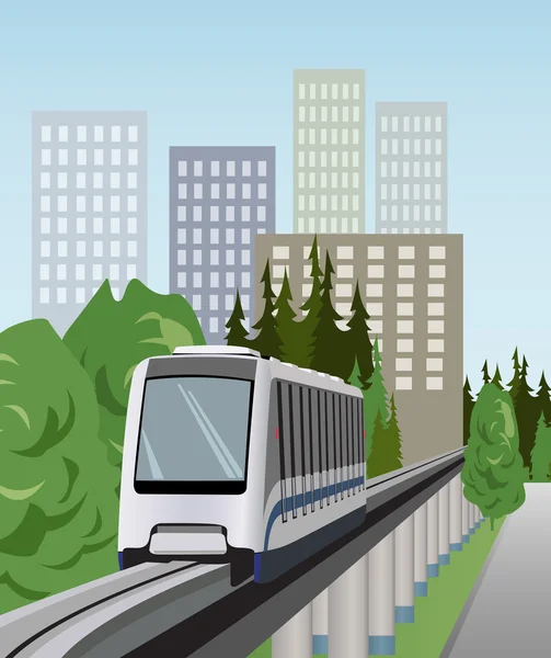 Vecteur de train monorail — Image vectorielle