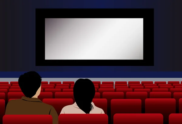 Paar in cinema vector — Stockvector