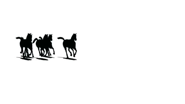 Le troupeau de chevaux de course s'approche et s'éloigne 