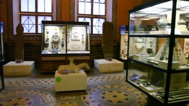 室内的历史，博物馆的平移 — 图库视频影像
