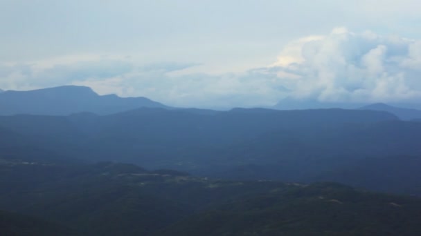 Mountain massif Red Glade, view from Sochi, Russia, panning — Stock Video