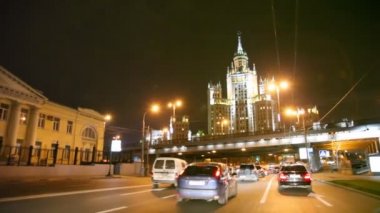 araba sürüş gece Moskova, Rusya
