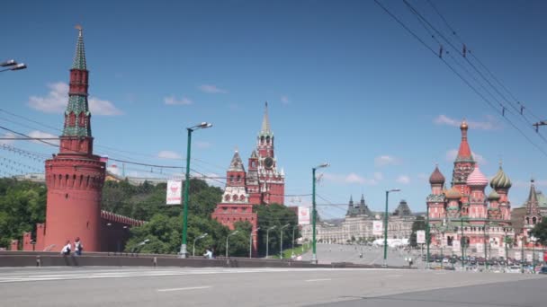 The Cathedral of Intercession of Theotokos on Moat, popularly known as Saint Basils Cathedral, GUM — Stock Video