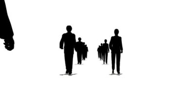 birçok iş çift hareketli kamera siluet döngü yürüyüş