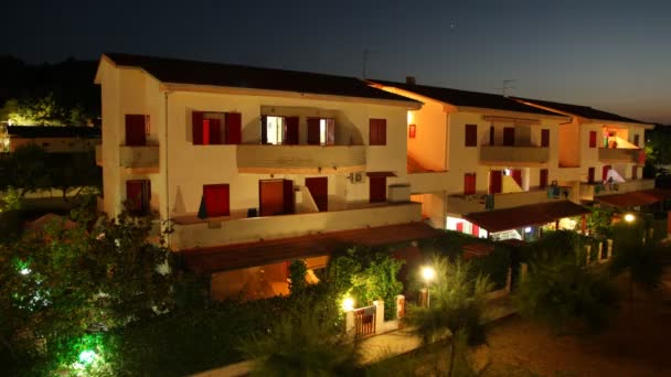 The shined house against the night sky. Italy. — Stockvideo