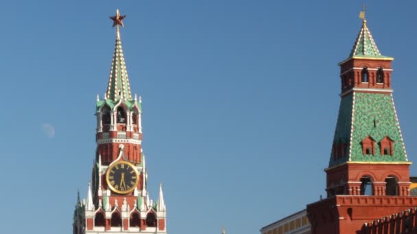 Toren op het Rode plein in Moskou, Rusland. — Stockvideo