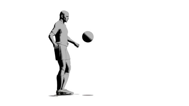 Joueur de football avec ballon — Video