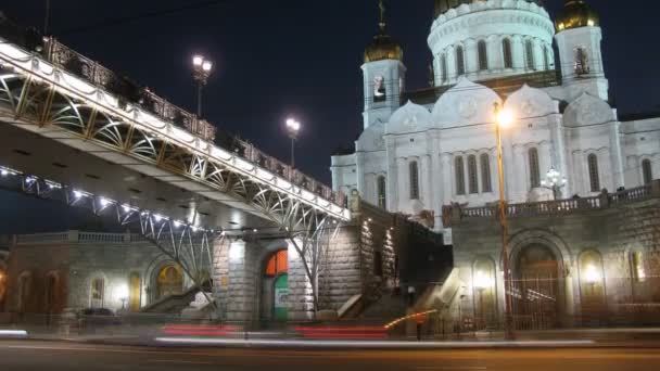 基督救世主大教堂和桥梁 — 图库视频影像