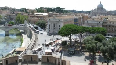 Yukarıdan aşağıya görünümü güzel Sant'Angelo Castel Roma Meydanı '