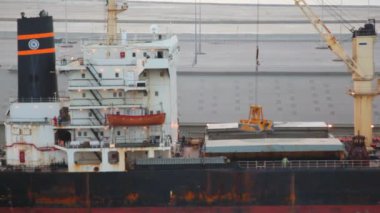 abu dhabi, BAE, hareketli kamera sea Port boşaltma mavna