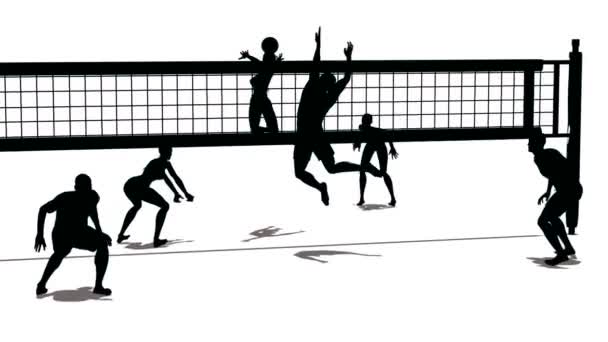 Volleyball-Silhouette — Stockvideo