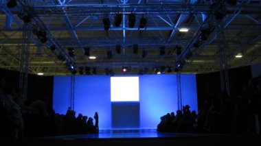 People wait for Collection Première Moscow fashion show
