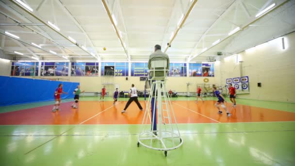 Juez está en juego en el voleibol . — Vídeo de stock